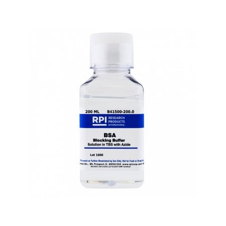 Rpi BSA Blocking Buffer Solution in TBS with Azide, 200 ml B41500-200.0